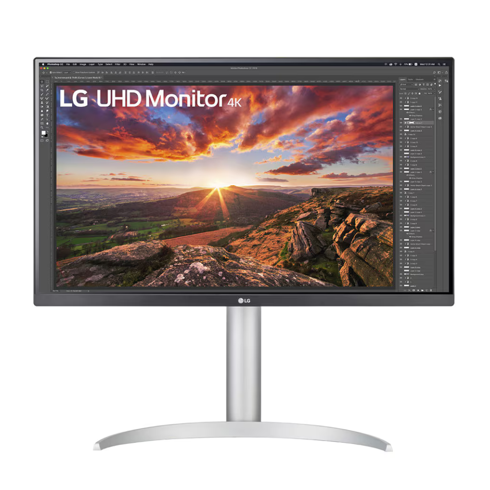 LG 27Up850-W Monitor 27 Inch Uhd (3840 X 2160) Ips Display, Vesa Displayhdr 400, Dci-P3 95% Color Gamut, Usb-C,3-Side Virtually Borderless Display, Height/Pivot/Tilt Adjustable Stand