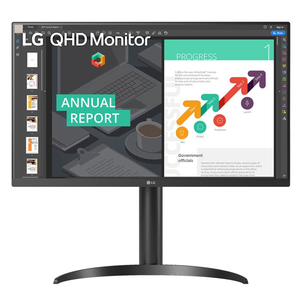 LG 27QN880-B 27" QHD (2560x1440) Ergo IPS Monitor with HDR 10 Compatibility and USB Type-C Connectivity - Zapnet.in