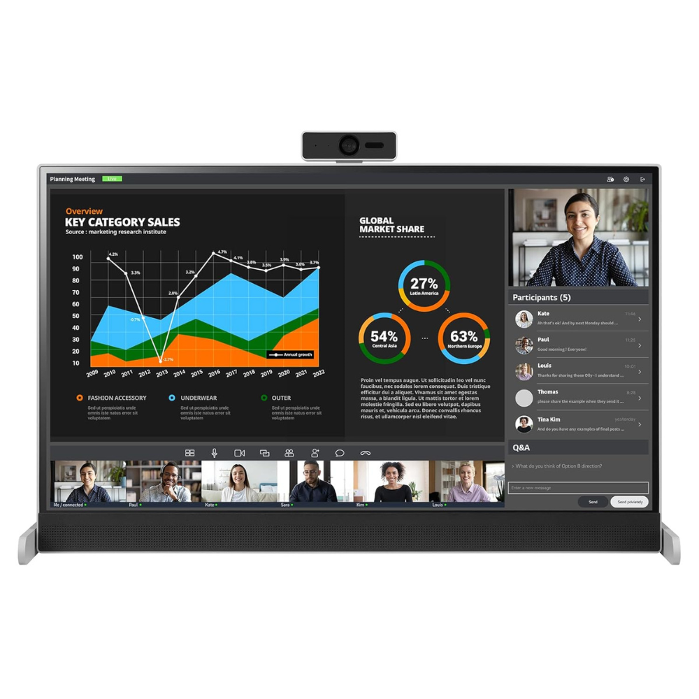 LG Libero Monitor 27 Inch QHD with Detachable Full HD Detachable Webcam, Built-in Speakers and USB C connectivity with 65W Power Delivery (27BQ70QC) - Zapnet.in