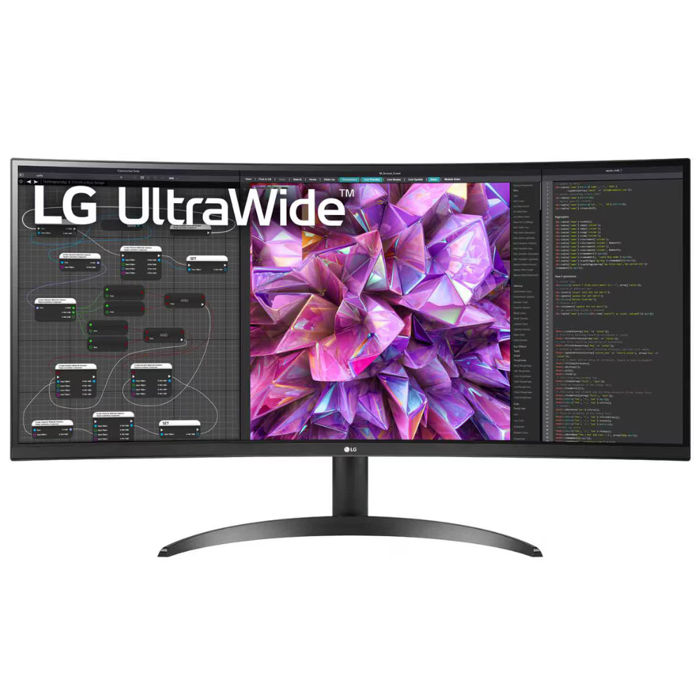 LG Electronics 34WQ60C Curved Ultrawide Monitor, 34 Inch (86.7 Cm) IPS Qhd, Multitasking with Ease, Color Calibrated - Display Port, Hdmi X 2