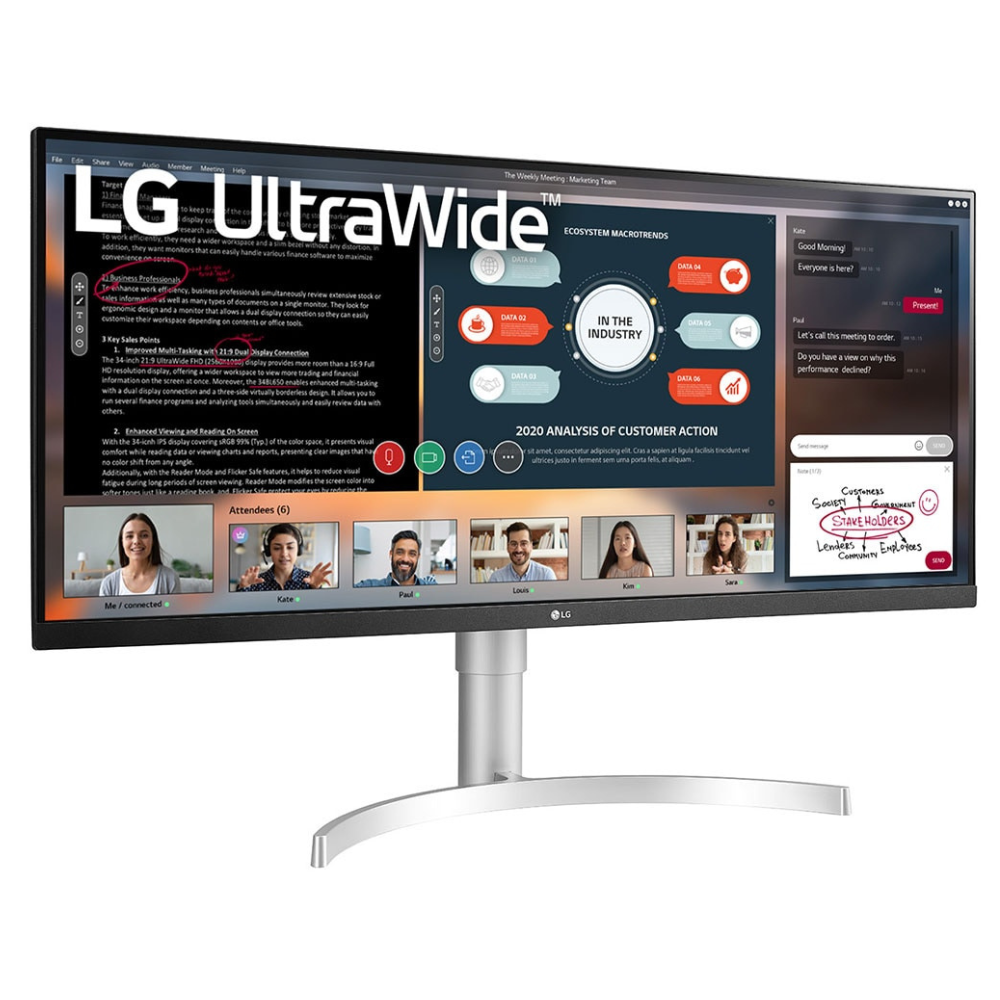 LG 34Wn650 Ultrawide Full Hd IPS Monitor 87 Cm (34 Inches),2560X1080,Vesa Display HDR 400,75 Hz,AMD Freesync,Srgb 99% (Typ.),HDR 10,Dp,Hdmi,Hp Out,Speaker,Height & Tilt,Dual Controller - Zapnet.in