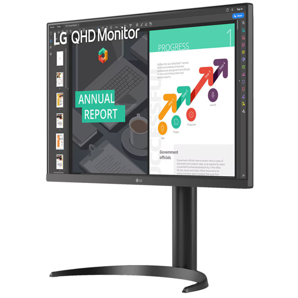 LG 27QN880-B 27" QHD (2560x1440) Ergo IPS Monitor with HDR 10 Compatibility and USB Type-C Connectivity - Zapnet.in