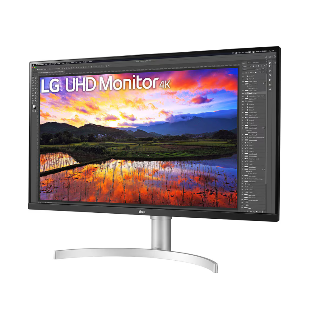 LG 32UN650-W Monitor 32" UHD (3840 x 2160) IPS Ultrafine Display, HDR10 Compatibility, DCI-P3 95% Color Gamut, AMD FreeSync, 3-Side Virtually Borderless Design, Height Adjustable Stand