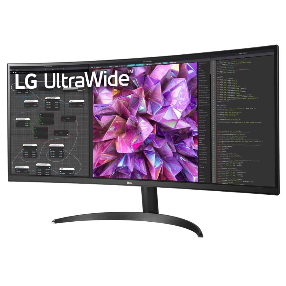 LG Electronics 34WQ60C Curved Ultrawide Monitor, 34 Inch (86.7 Cm) IPS Qhd, Multitasking with Ease, Color Calibrated - Display Port, Hdmi X 2