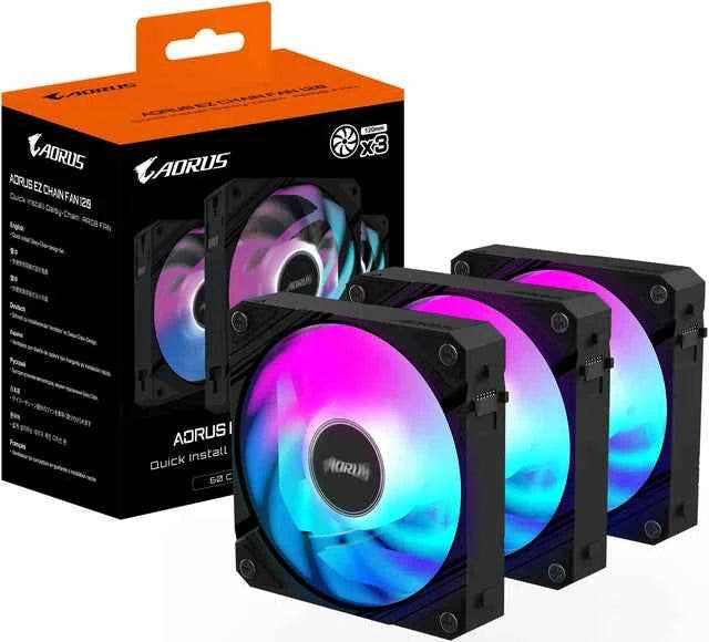 GIGABYTE EZ CHAIN FAN 120 ICE ARGB Case Fans - White (3-Pack)