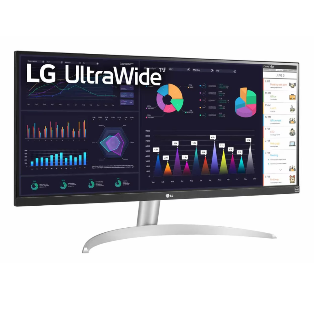 LG 29WQ600 UltraWide 29 inch (73 cm) IPS FHD, 2560x1080 Pixels, Color Calibrated, 100Hz, 7W x 2 Inbuilt Speaker, USB-C, Display Port, HDMI - Zapnet.in