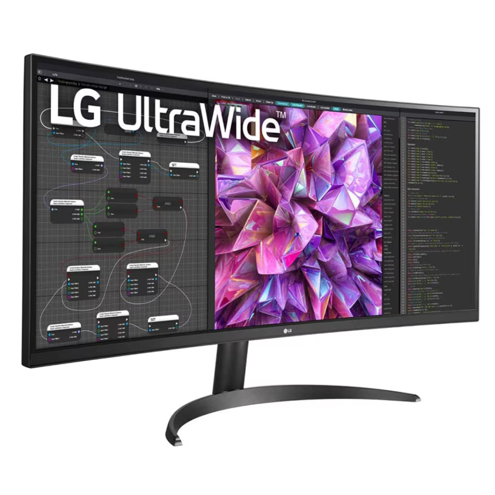 LG Electronics 34WQ60C Curved Ultrawide Monitor, 34 Inch (86.7 Cm) IPS Qhd, Multitasking with Ease, Color Calibrated - Display Port, Hdmi X 2