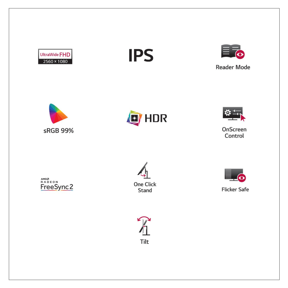 LG 34WP500 87 cm (34 Inches) UltraWide Full HD (2560 x 1080) Pixels Display - HDR 10, AMD Free sync, IPS with sRGB 95%, Multitasking, Flicker Safe, Reader Mode, HDMI, Headphone Out and Gaming Monitor - Zapnet.in