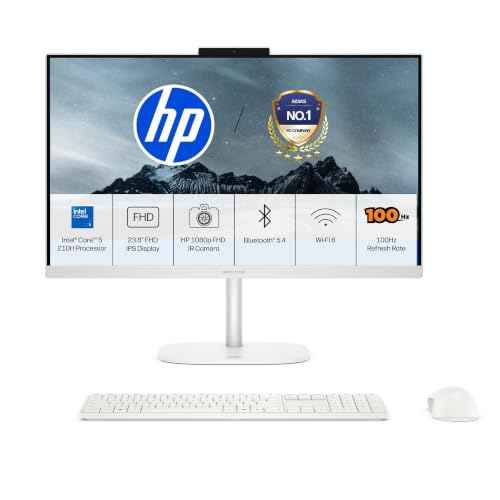 HP AIO 24" (Intel Core 5-120U, 8GB DDR5 RAM, 512GB SSD, 24" Antiglare IPS FHD, Cotton White)