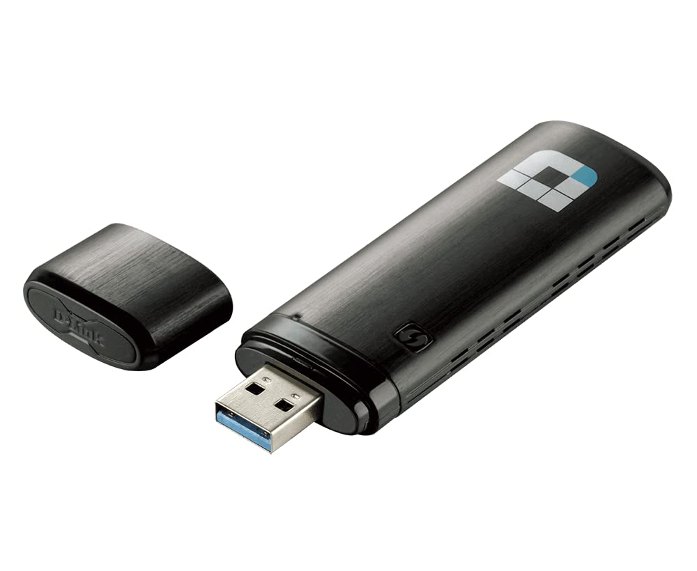 D-Link DWA-182 Wireless AC1200 Dual Band USB 3.0 Adapter, Black