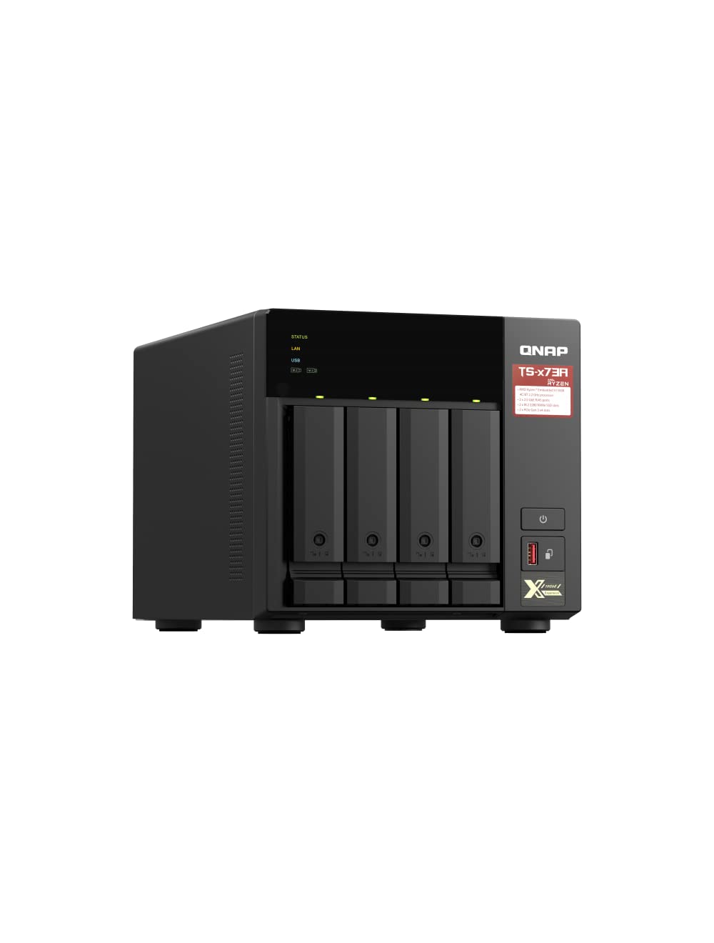 QNAP TS-473A-8G 4 Bay High-Speed Desktop NAS with AMD Ryzen 4-core CPU, 8GB DDR4 Memory and 2.5GbE