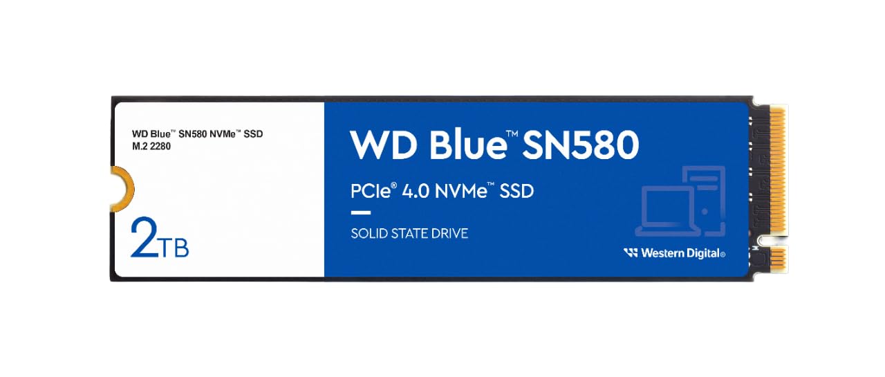 Western Digital Wd Blue Sn580 Pcie Gen 4 Nvme Ssd Internal Storage, 250Gb