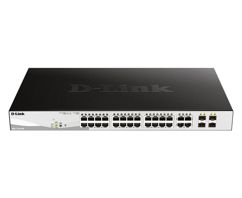D-Link DGS-1210-28P 28 Port PoE Gigabit Smart Switch Including 4 Combo SFP Ports