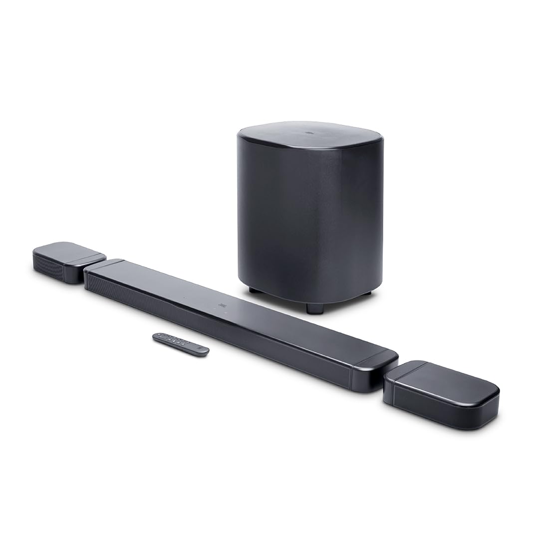 JBL New Launch Bar 500 MK2, Dolby Atmos® Soundbar with Wireless Subwoofer, 5.1 Channel, 3D Surround, Multibeam™, HDMI eARC with 4K Dolby Vision Pass-Through, Bluetooth, Wi-Fi, One App, 750W