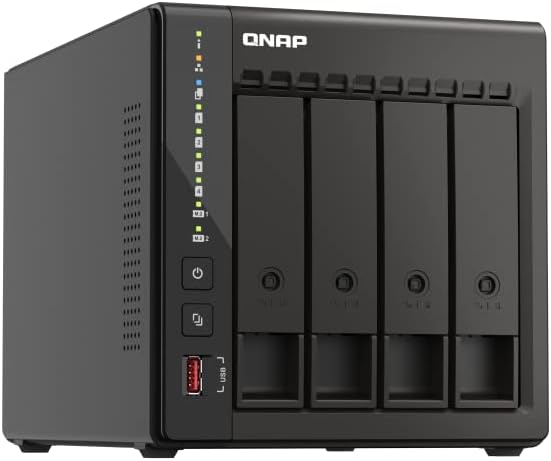 QNAP TS-453E-8G-US 4 Bay High-Performance Desktop NAS with Intel Celeron Quad-core Processor, 8 GB DDR4 RAM and Dual 2.5GbE (2.5G/1G/100M) Network Connectivity (Diskless)