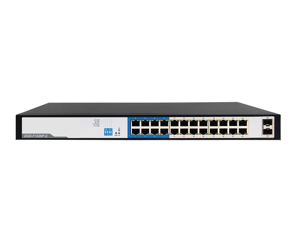DGS-F1026P-E 24GE PoE + 2 SFP Ports 250m PoE Switch