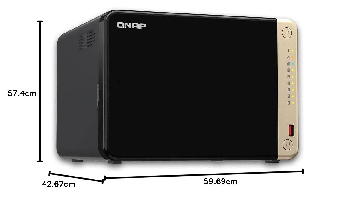 QNAP TS-664-8G 6 Bay High-Performance Desktop NAS with Intel Celeron Quad-core Processor, M.2 PCIe Slots and Dual 2.5GbE (2.5G/1G/100M) Network Connectivity (Diskless)