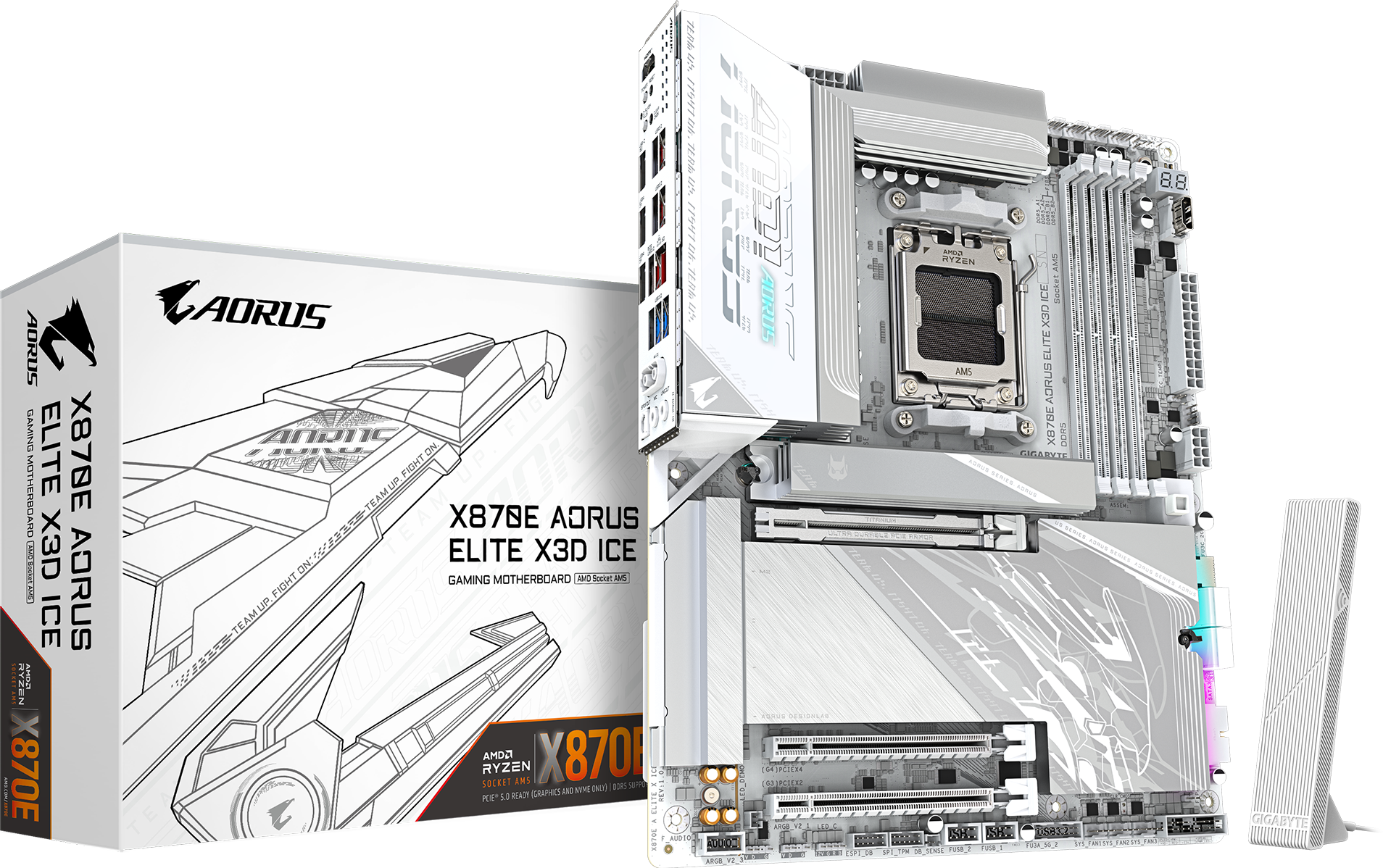 GIGABYTE X870E AORUS ELITE X3D ICE AMD AM5 ATX Motherboard