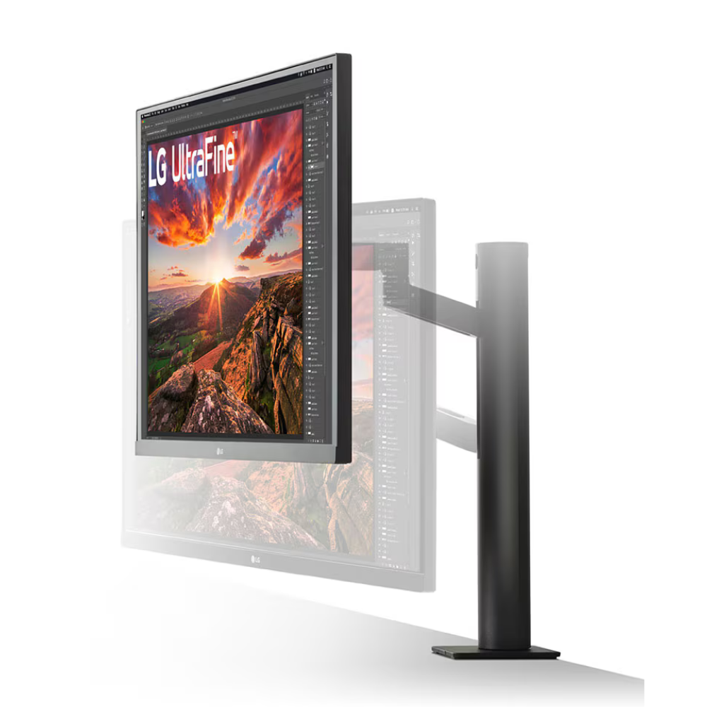 LG 27 inch(68.4cm) Ultrafine Ergo 4K-UHD(3840 x 2160) Pixels IPS, HDR 400, sRGB 99%, HW Calibration, Speaker (5Wx2), Height/Swivel/Pivot/Extend/Retract, USB - C, HDMI x 2, DP- 27UN880 - Zapnet.in