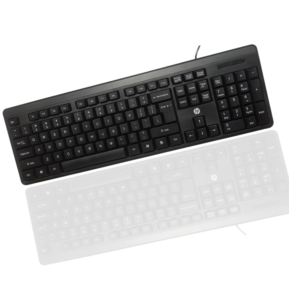 (Refurbished) HP K100 Wired Keyboard, Quick, Comfy and Accurate, USB Plug & Play Setup,LED Indicators(7J4G1AA)