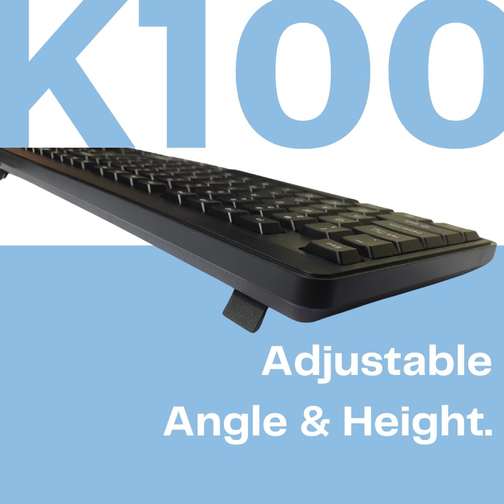 (Refurbished) HP K100 Wired Keyboard, Quick, Comfy and Accurate, USB Plug & Play Setup,LED Indicators(7J4G1AA)