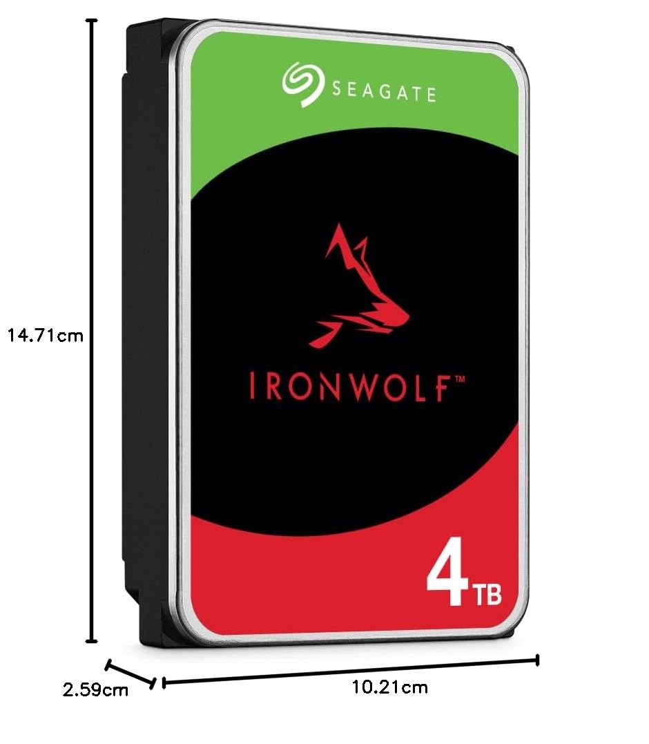 Seagate IronWolf 4TB NAS Internal Hard Drive HDD – CMR 3.5 Inch SATA 6Gb/s 5400 RPM 256MB Cache for RAID Network Attached Storage with 3-Years Data Recovery Services (ST4000VN006)