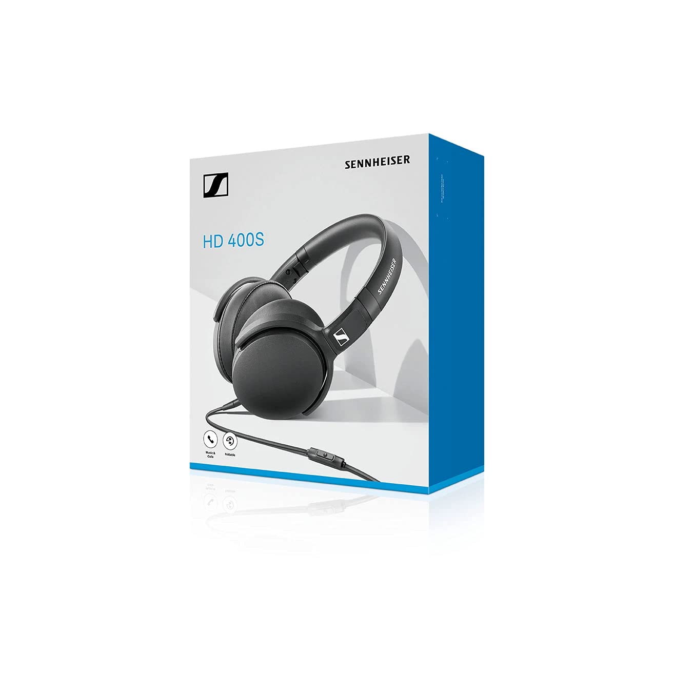 Sennheiser HD 400s Wired Over Ear Headphones with Mic, German Engineering, Dynamic Bass-Driven Sound, Foldable Lightweight Design, One-Button Control, Best for Calls, Noise-Isolating Fit, Black