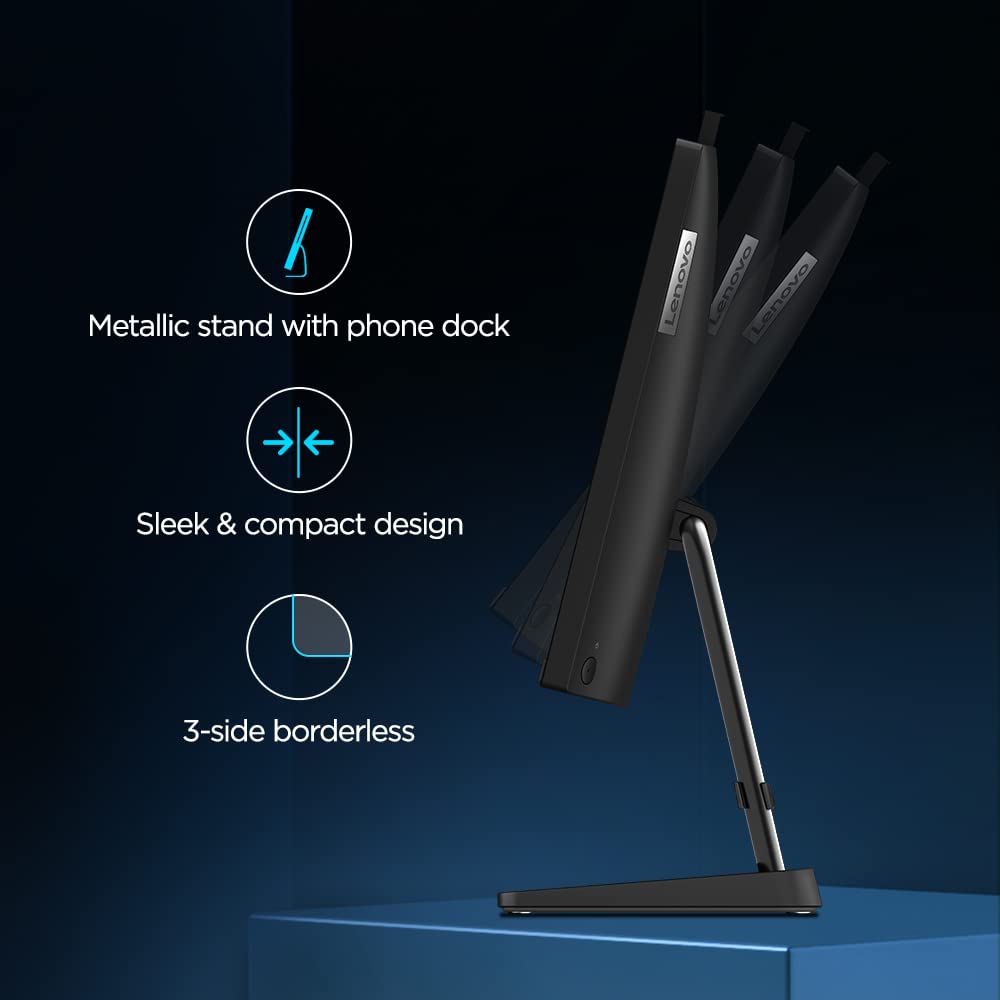 Lenovo IdeaCentre AIO 3 Ryzen 5 7430U 23.8" FHD IPS 3-Side Edgeless All-in-One Desktop with Alexa Built-in (8GB/512GB SSD/Win11/MSO 21/3Wx2 Speakers/HD Camera/USB Calliope Keyboard & Mouse) F0G1013EIN