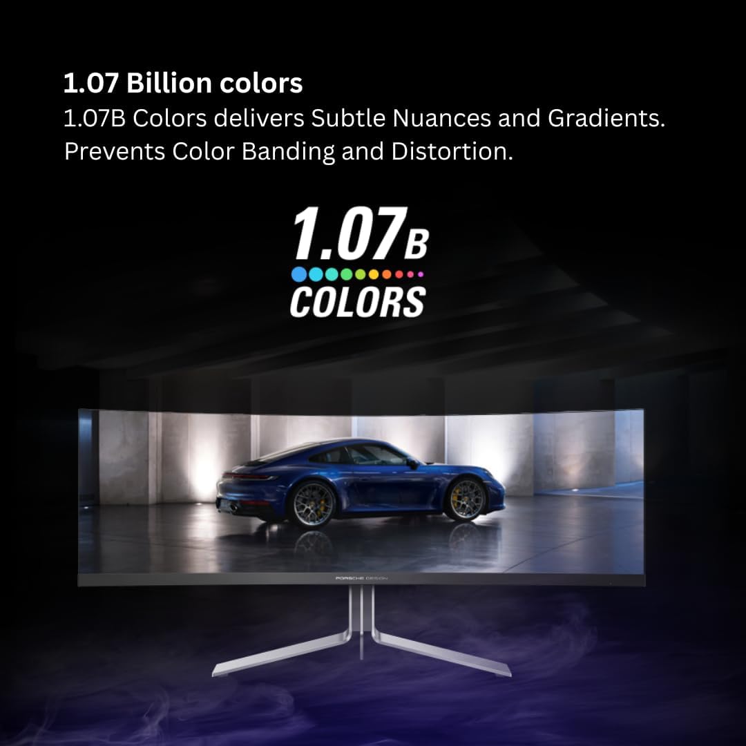 AOC PD49 Porsche Design 49" 5K DQHD QD-OLED Gaming Monitor, 240Hz Refresh Rate, HDR TrueBlack 400, 1800R Curve, 1000 Nits Brightness, USB-C, KVM, Speakers, Ergonomic Stand, Premium Build