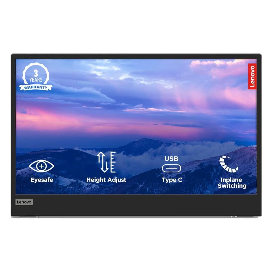Lenovo - D19-10, 18.5 Inch (46.99 Cm) 1366 X 768 Pixels Led Hd Monitor, Tn Panel, (5Ms Response Time - 200 Nits Brightness Hdmi and Vga Port - Hdmi Cable Included - 72% Color Gamut) (Raven Black)