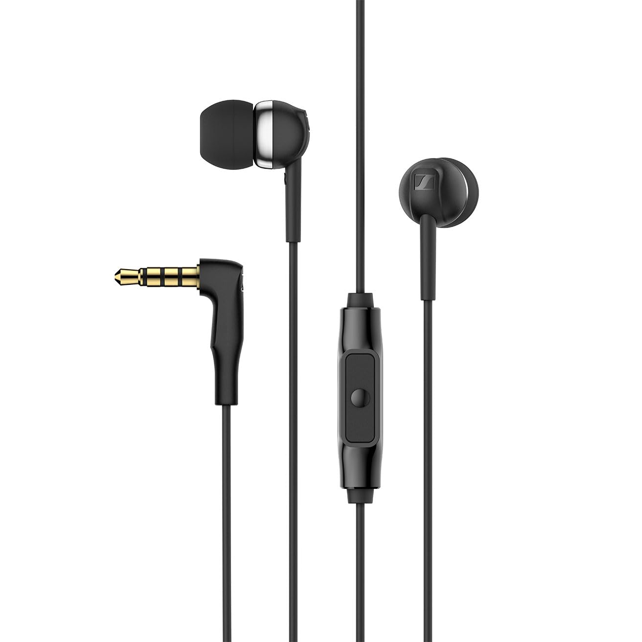 Sennheiser CX 80S in-Ear Wired Headphones with in-line One-Button Smart Control with Microphone, 3 Ear Adapter Sizes, 2 Year Warranty, 3.5MM Jack, Superior Sound, Black