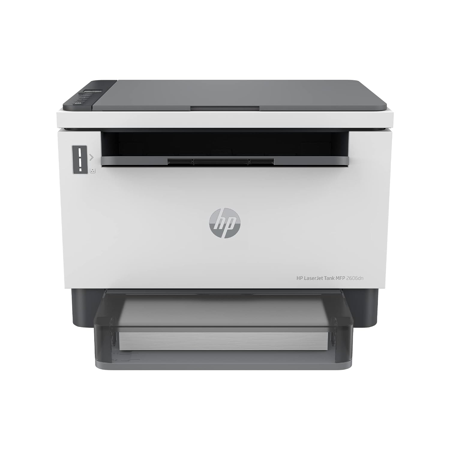 HP Laserjet Tank 2606dn Duplex Monochrome Printer for Home: Print+Copy+Scan, Mess-Free 15-Sec Toner Refill, Lowest Cost Per Page for B&W Prints, Smart Guided Buttons, Easy Mobile Printing, White Gray