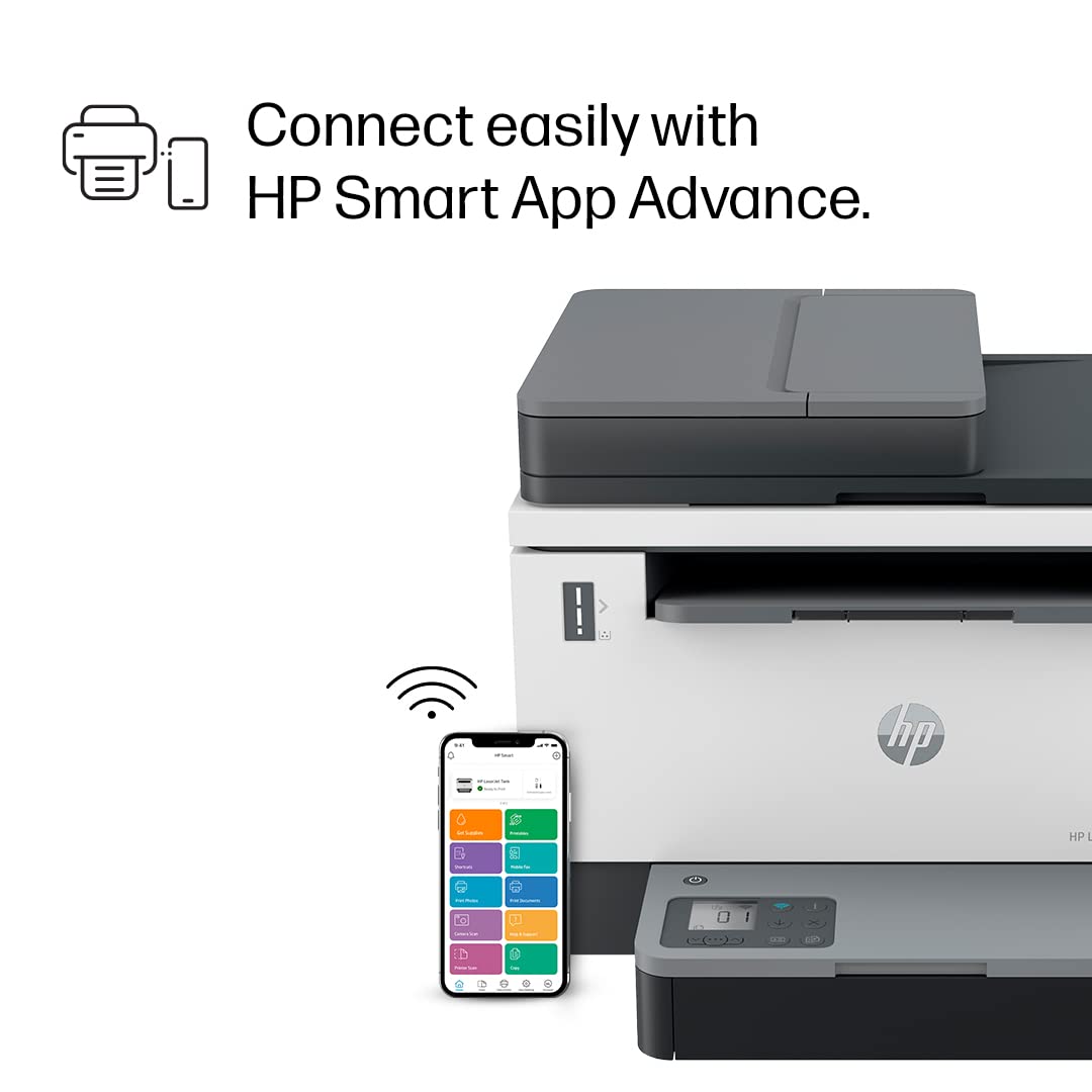 HP Laserjet Tank MFP 2606sdw, Wireless, Print, Copy, Scan, 40-Sheet ADF, Hi-Speed USB 2.0, Ethernet, Bluetooth LE, Up to 22 ppm, 250-sheet Input Tray, 1-Year Warranty, Black and White, 381U2A