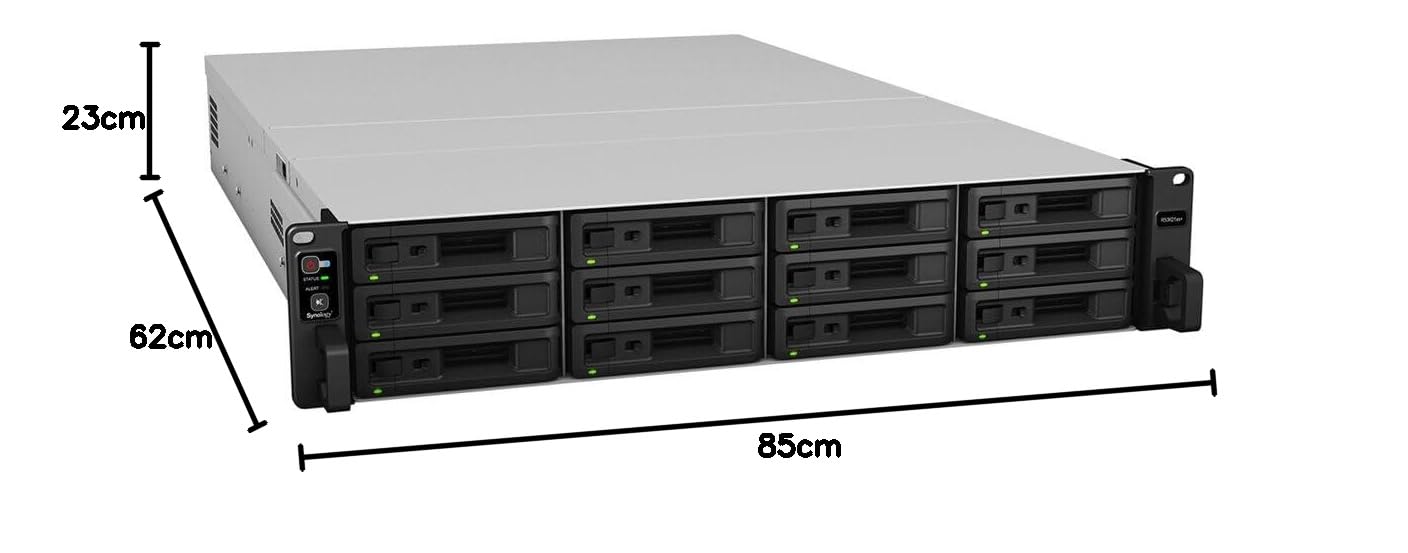 Synology RackStation RS3621XS+ 12-Bay 3.5" Diskless 4xGbE NAS ,Intel Xeon D-1541,2.1GHz, 8GB DDR4 RAM, 2xUSB3.2, Synology Compatible drives only.