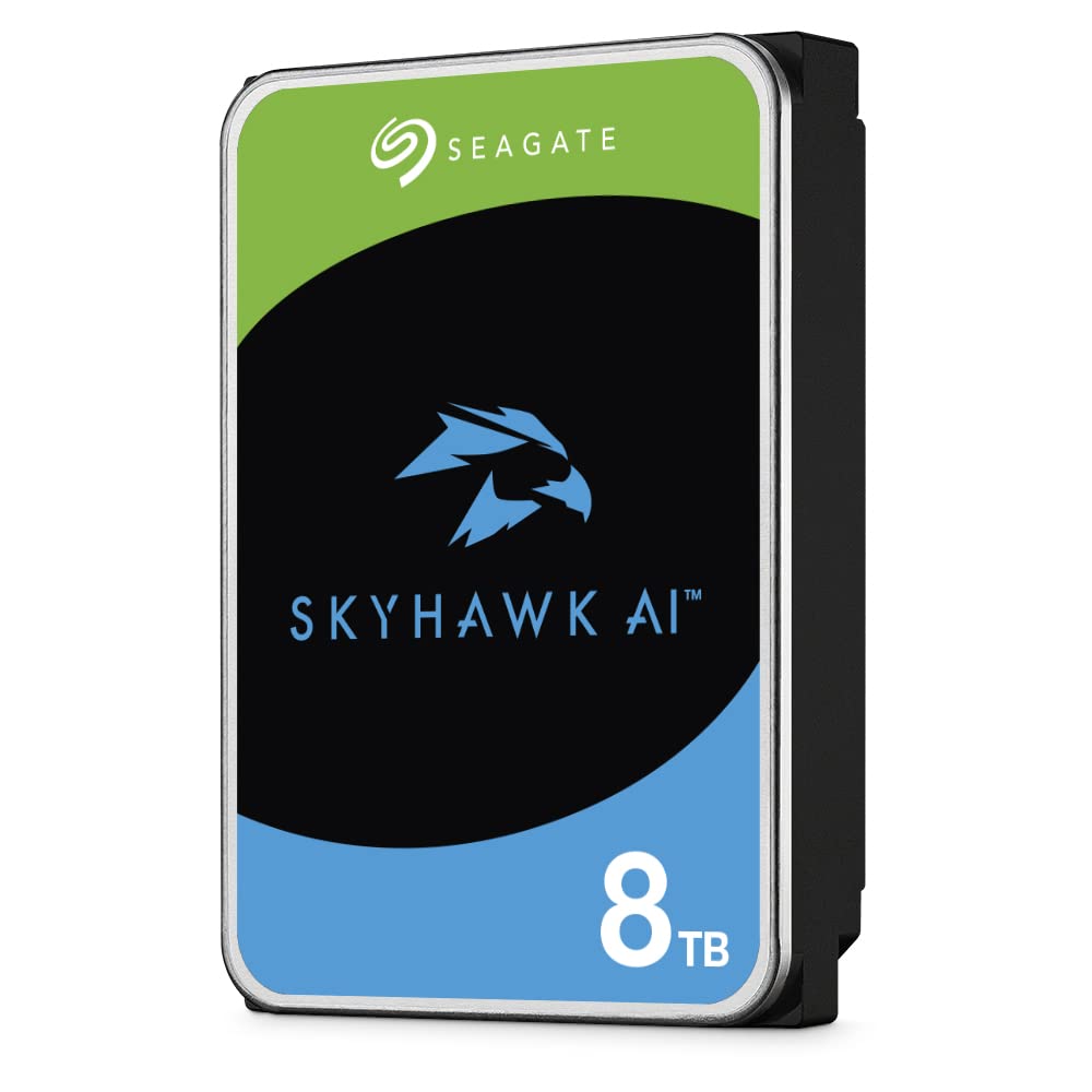 Seagate Skyhawk AI 8TB Video Internal Hard Drive HDD – 3.5 Inch SATA 6 Gb/s 256 MB Cache for DVR NVR Security Camera System with 3-Years Data Recovery Services (ST8000VE001)