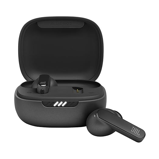 JBL Live Pro 2 Premium in Ear Wireless TWS Earbuds, ANC Earbuds, 40Hr Playtime, Dual Connect, Customized Bass with Headphones App, 6 Mics for Clear Calls, Wireless Charging, Alexa Built-in (Black) - Zapnet.in