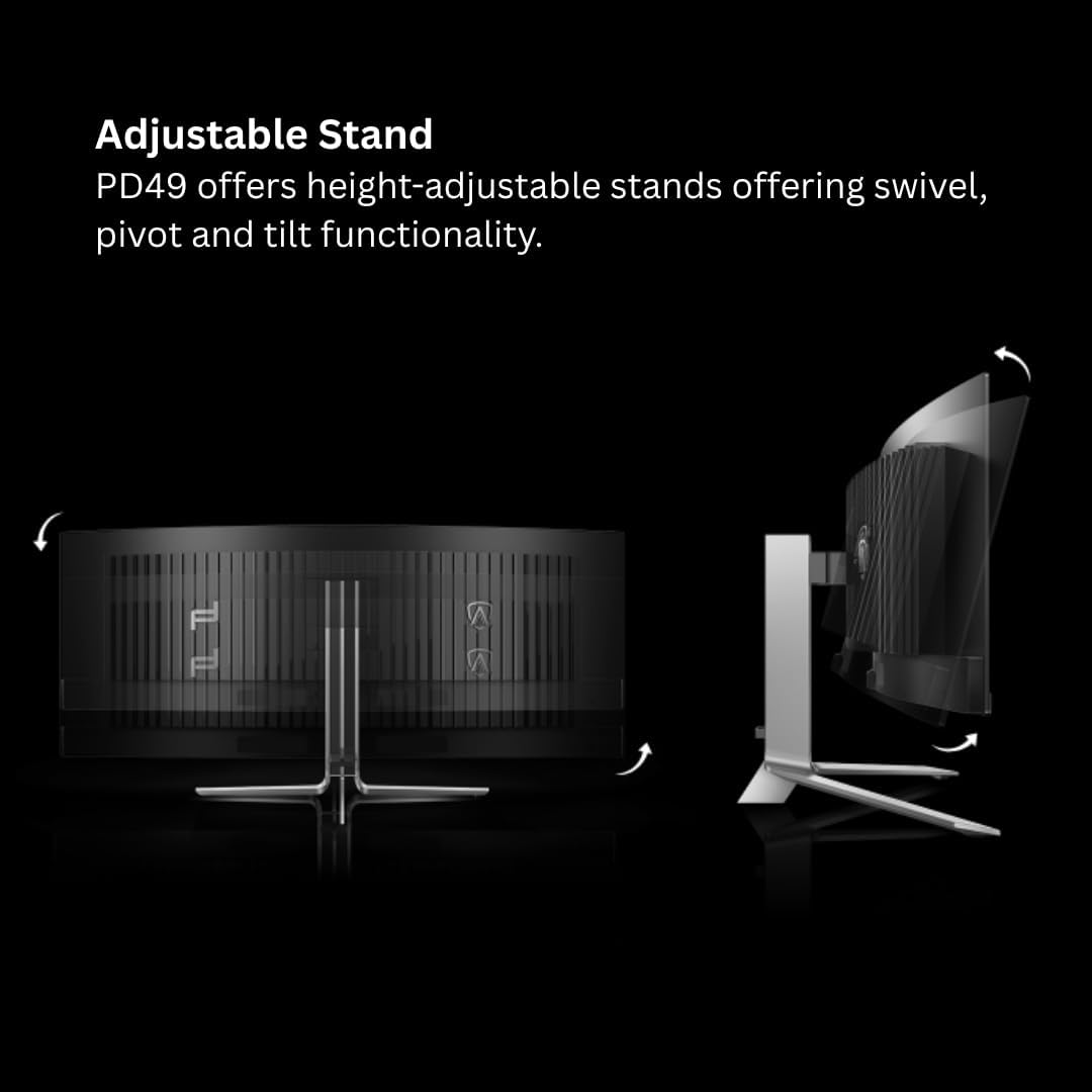 AOC PD49 Porsche Design 49" 5K DQHD QD-OLED Gaming Monitor, 240Hz Refresh Rate, HDR TrueBlack 400, 1800R Curve, 1000 Nits Brightness, USB-C, KVM, Speakers, Ergonomic Stand, Premium Build