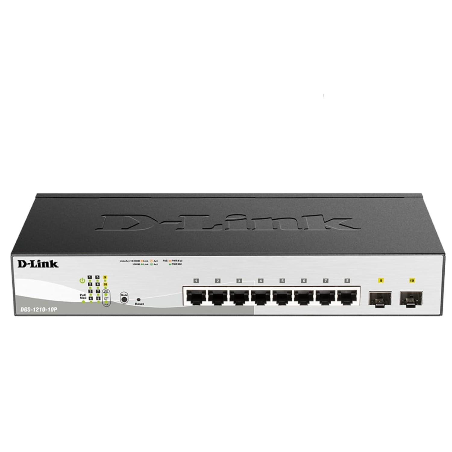 D-LINK DGS-1210-10P 8-Port 10/100/1000M PoE with 2 Combo SFP ports Web Smart Switch