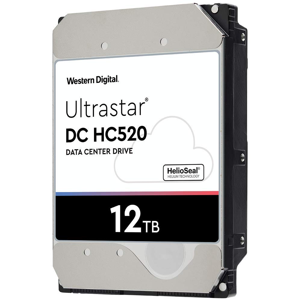 Western Digital 12TB Ultrastar DC HC520 SATA HDD - 7200 RPM Class, 256MB Cache, SATA 6 Gb/s, 3.5" (HUH721212ALE604)