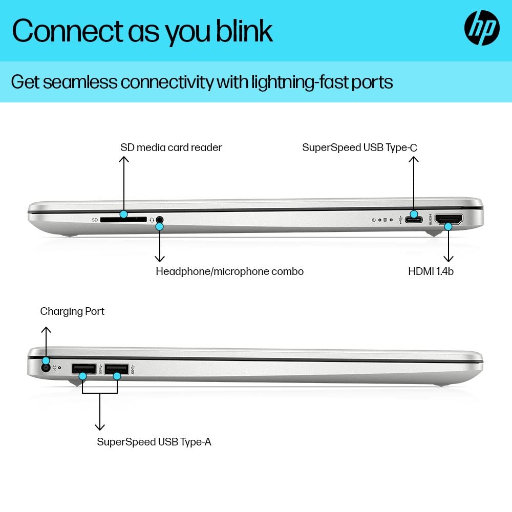 HP Laptop 15s, 12th Gen Intel Core i3-1215U, 15.6 inch(39.6cm) FHD Laptop(8GB RAM,512GB SSD,Intel UHD Graphics,Alexa,Dual Speakers,Numeric Keypad,Win 11,MSO 211.69 Kgs,Natural Silver) 15s-fr5009TU