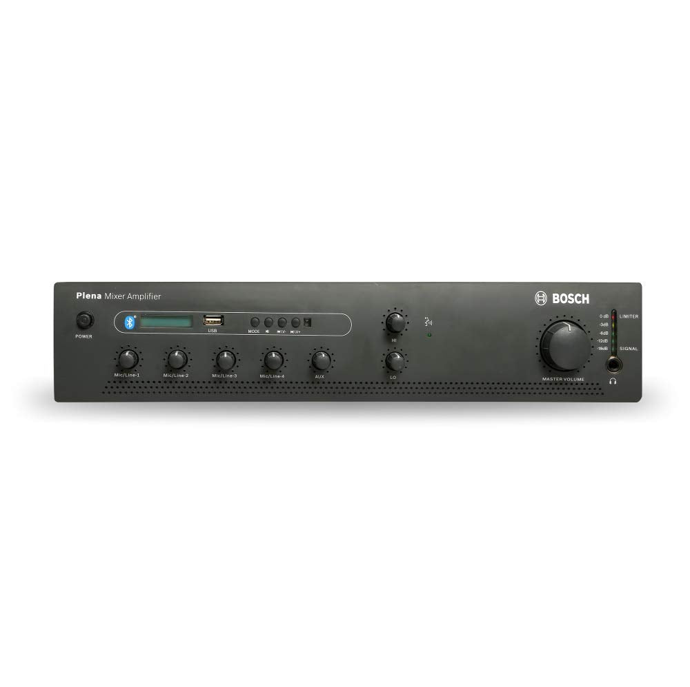 Bosch PA Plena PLE-1ME060-3IN 60 W Stage Mixer Amplifier With USB/Bluetooth, Black