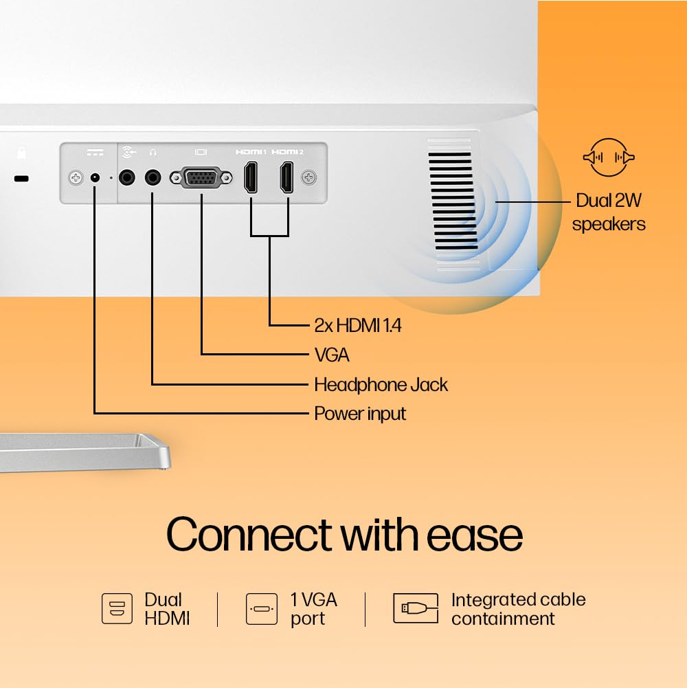 HP Series 5 27 inch FHD Height Adjust Monitor - 527sh,27inch(68.6 cm),FHD(1920 x 1080),300 nits, Eye Ease,Anti-Glare,Height Adjustable,4.15kg