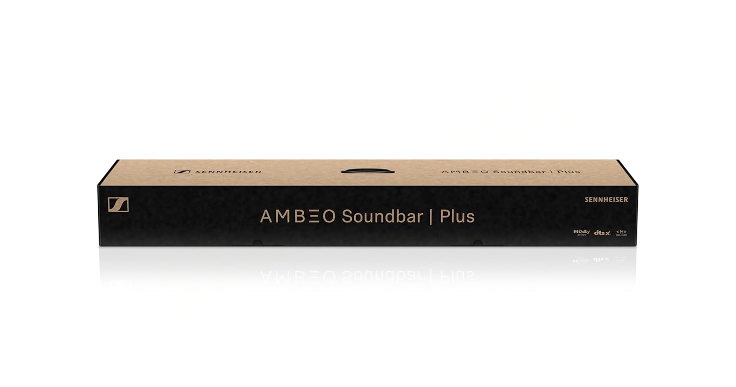 Sennheiser AMBEO Soundbar Plus - 400 Watts with Immersive 3D Surround Sound, Virtual 7.1.4 Speaker Setup, Built-in 4 Dual Subwoofers, Alexa Built-in and Dolby Atmos, 2 Years Warranty