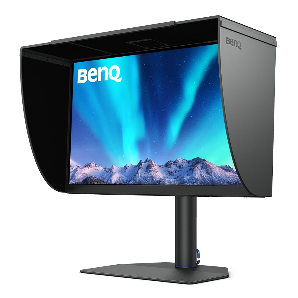 BenQ SW272U 27" Pro Photo&Video Editing Monitor| 3840x2160p 4K| IPS| 99%AdobeRGB| 99%P3| Hdr10/Hlg|Shading Hood| Pantone Validated| DeltaE<1.5| HDMI| Card Reader| UsbC(90W)| Wireless Controller|(Grey)