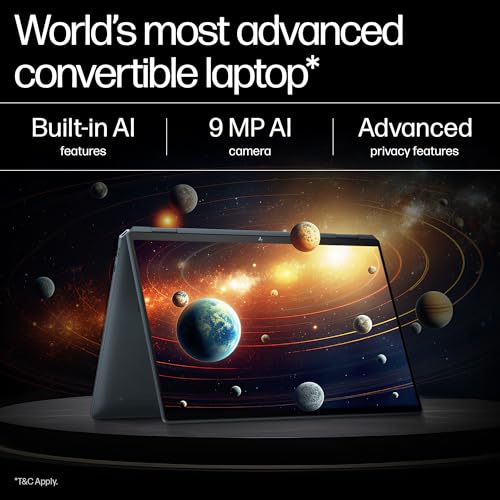 HP Spectre x360 AI Laptop, Intel Core Ultra 7 155H, 12 TOPS, 32GB LPDDR5x, 1TB SSD (Win11, Office21, Blue, 1.9kg), Touchscreen, 2.8K, OLED, 16-inch(40.6cm), Intel Arc graphics, 9MP IR camera, aa0664TX - Zapnet.in