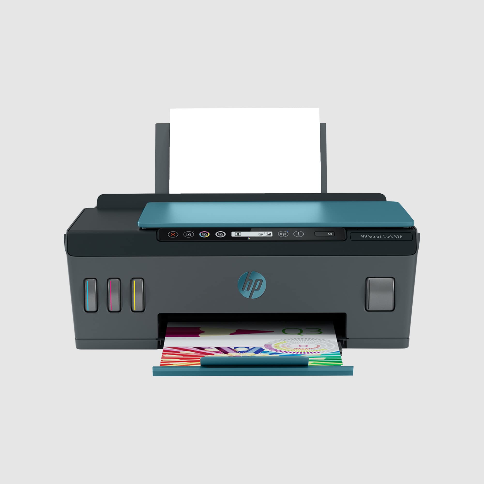 HP Smart Tank 581 All-in-one WiFi Colour Printer with 2 Extra Black Ink Bottles(Upto 12000 Black and 6000 Colour Prints)and 1 Year Extended Warranty with PHA Coverage.Print,Scan &Copy for Office/Home