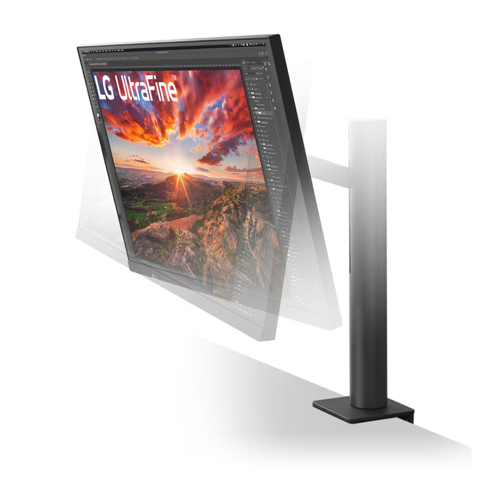 LG 27 inch(68.4cm) Ultrafine Ergo 4K-UHD(3840 x 2160) Pixels IPS, HDR 400, sRGB 99%, HW Calibration, Speaker (5Wx2), Height/Swivel/Pivot/Extend/Retract, USB - C, HDMI x 2, DP- 27UN880 - Zapnet.in