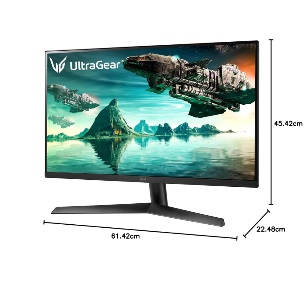 LG  27GN60R Ultragear IPS Gaming Monitor 68.58 cm (27 Inch), FHD, 1920 x 1080, 1ms, 144Hz, NVIDIA® G-SYNC® Compatible, AMD FreeSync™ Premium, HDR 10, sRGB 99% (Typ.), DP, HDMI, Headphone OuT - Zapnet.in