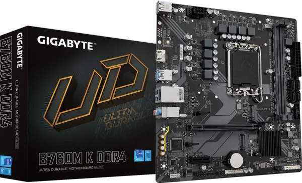 Gigabyte B760M K DDR4 motherboard with retail box