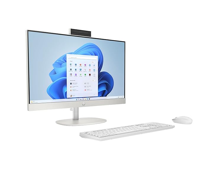 HP All-in-One 24, 13th Gen Intel Core i5-1335U,23.8inch(60.5 cm),FHD,Anti-Glare,8 GB DDR4,512GB M.2 SSD, 510SP White Wireess Keyboard and Mouse Combo,Windows 11,Shell White,5.27kg,24-cr0051in - Zapnet.in